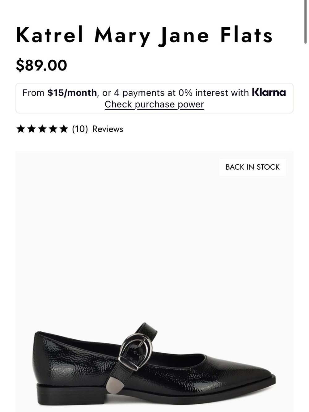 Nine West katrel Mary Jane Flats - Black
